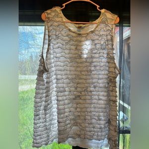 CJ banks Ruffles and shimmer tank